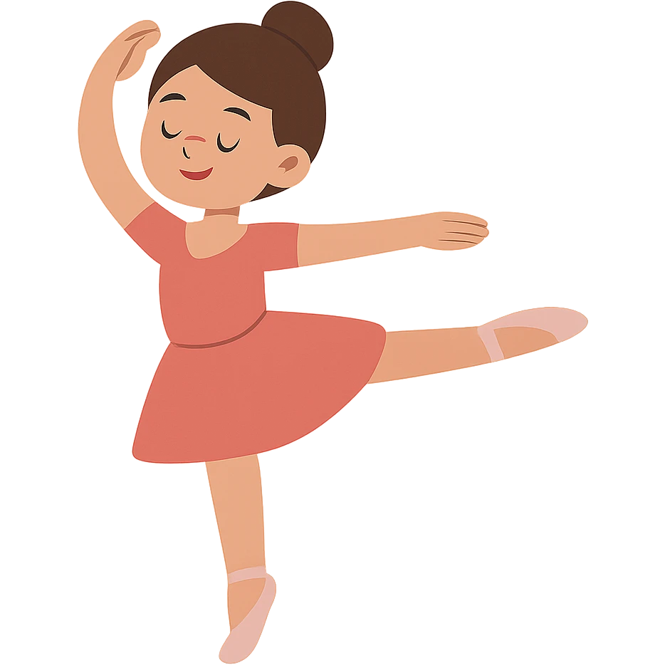 flat toon style girl doing ballet emoji