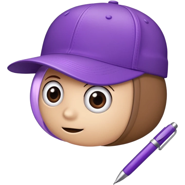 A plastic brown ball cap and the long rectangle purple. (With a pen) And looks like a BFDI style emoji