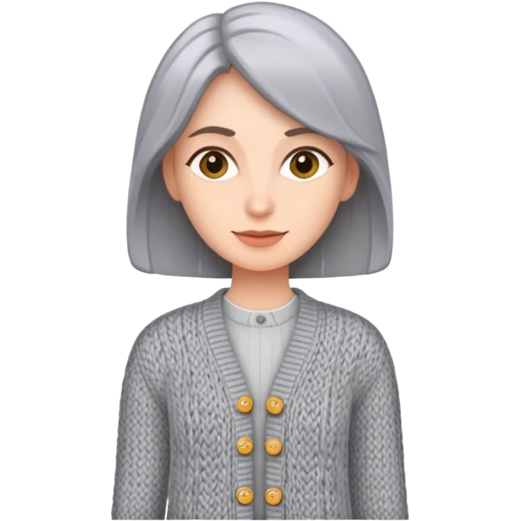 gray woman knit cardigan emoji