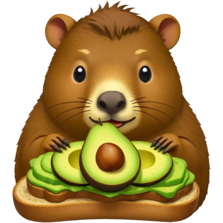 Capybara eating avocado toastc emoji