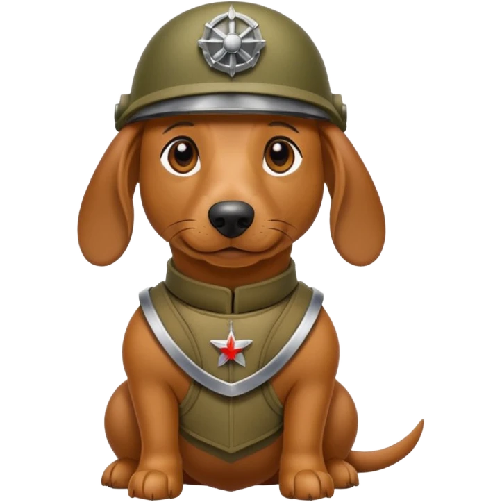 Weiner dog with war gear emoji