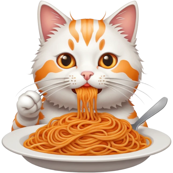 cat eating spaghetti  emoji