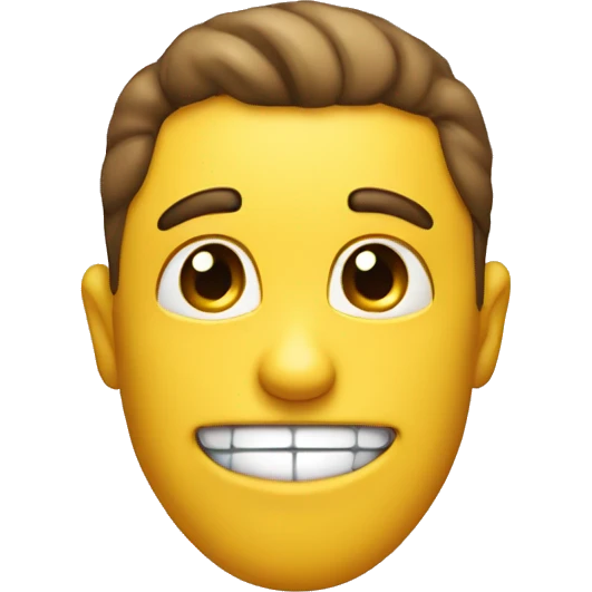 A smiley that is having his lower lip to the front because he thinks something is very cute emoji