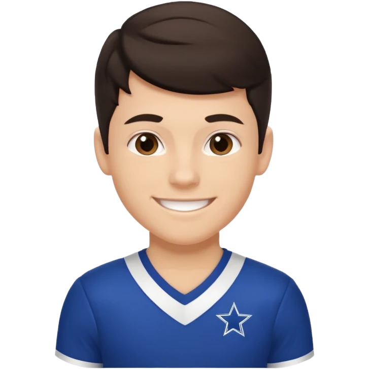 All star cheerleader White boy with dark hair iphone emoji emoji