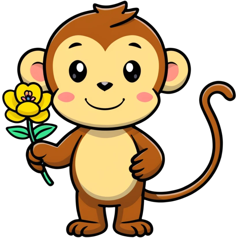 monkey holding a flower emoji