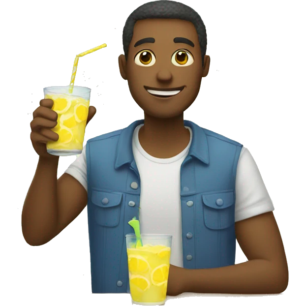 man drinking lemonade emoji