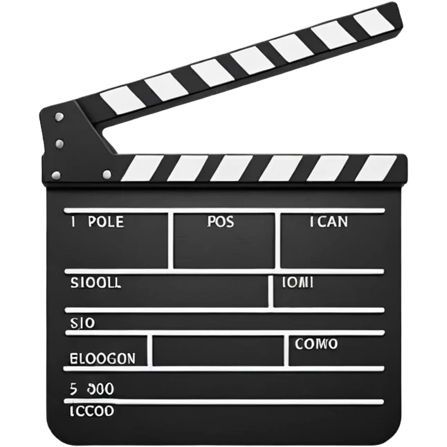 create a film clapper board, do not include any text emoji