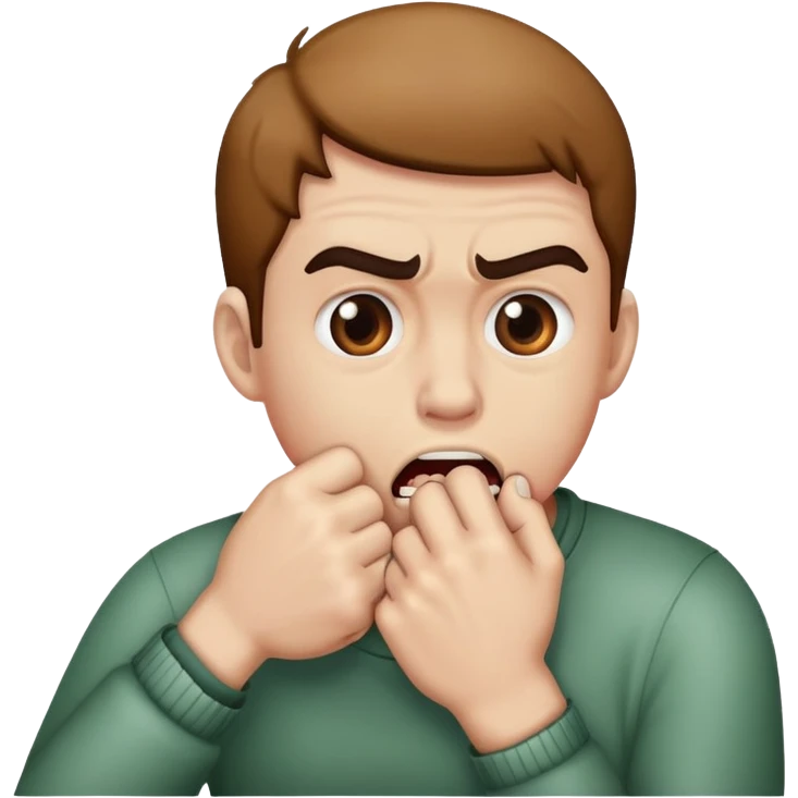 Classic emoji biting knickle emoji