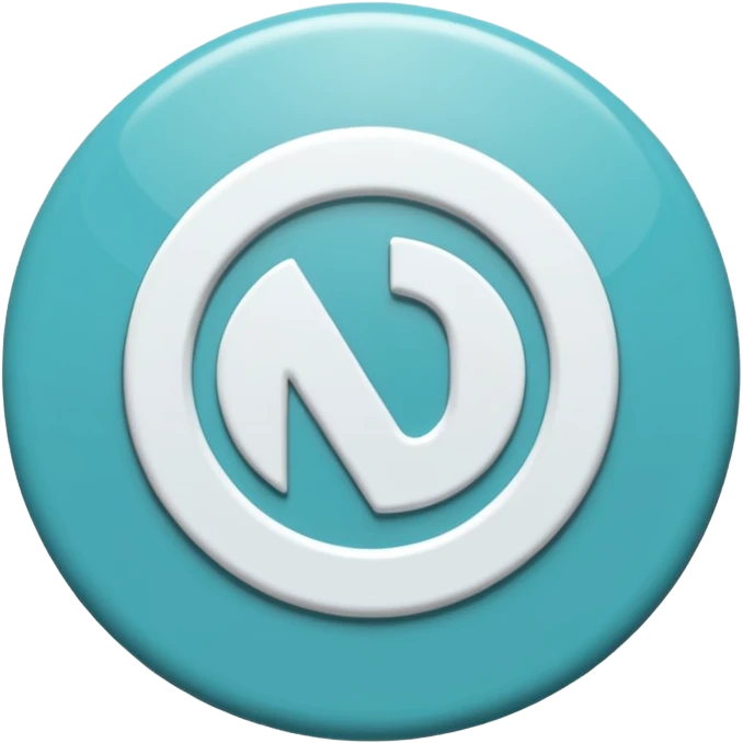 Crea Un logo animado de un círculo color Turquesa y letras blancas con las siglas NHD emoji