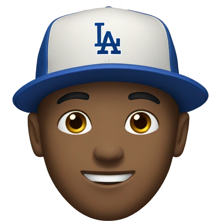Guy wearing Los Angeles Dodgers hat emoji