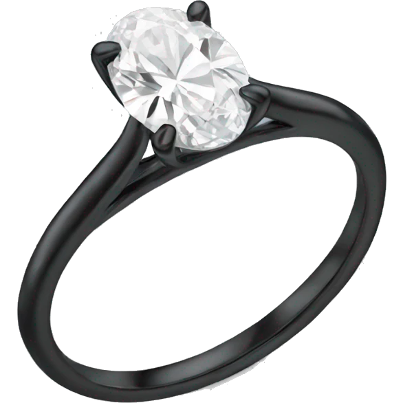 Oval diamond ring with black band emoji