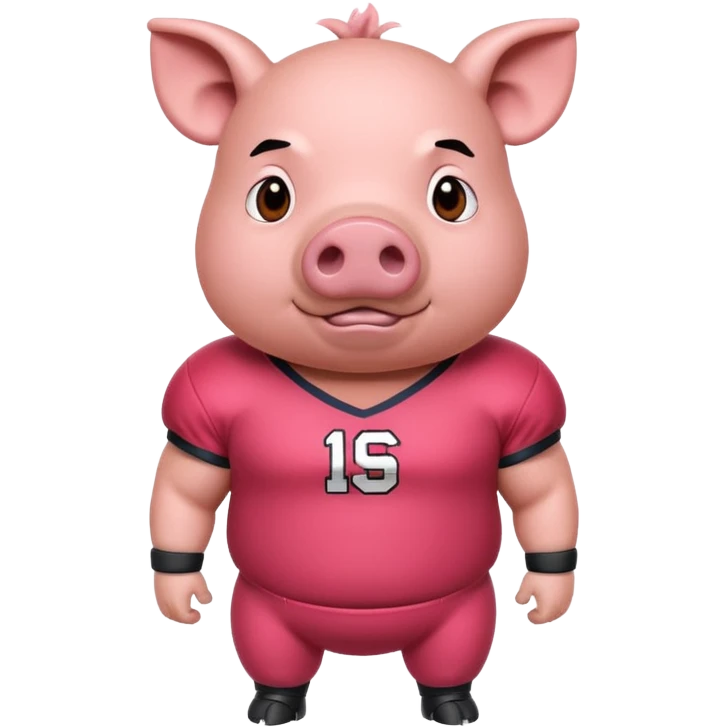 american football player pig with red jersey emoji