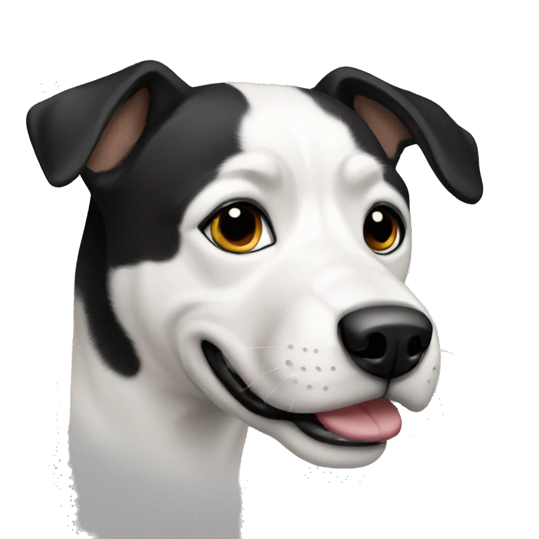 Perro blanco con negro emoji