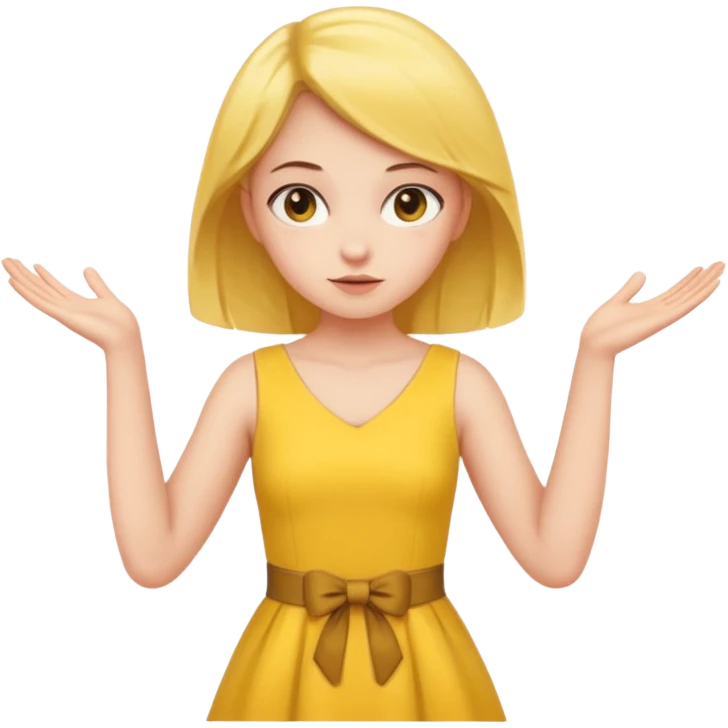 A girl with curious expressions and her arms making a v  on her waist  emoji