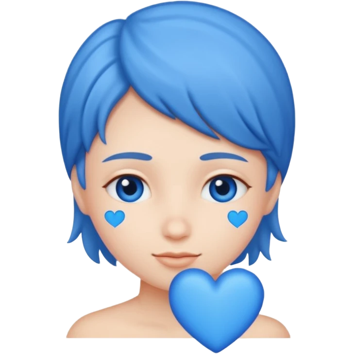 Head 🥰of love with blue hearts emoji