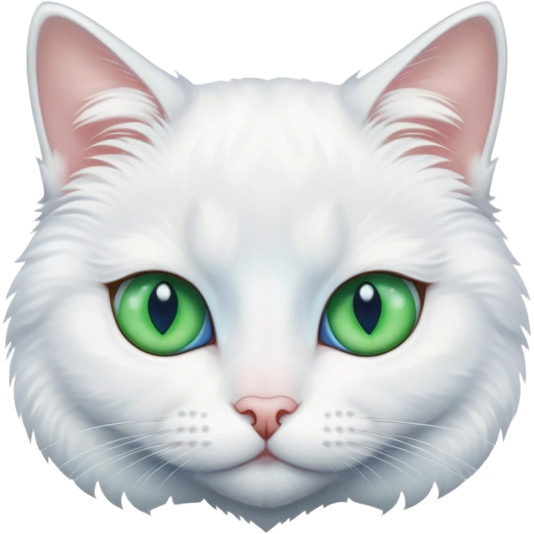 White cat with heterochromia emoji