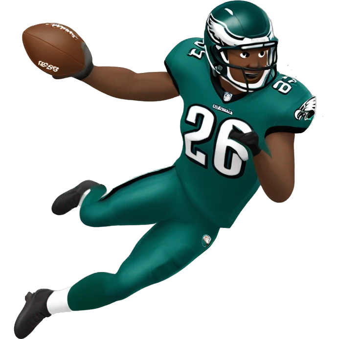 philadelphia eagle player football number 26 jumping kelly green emoji