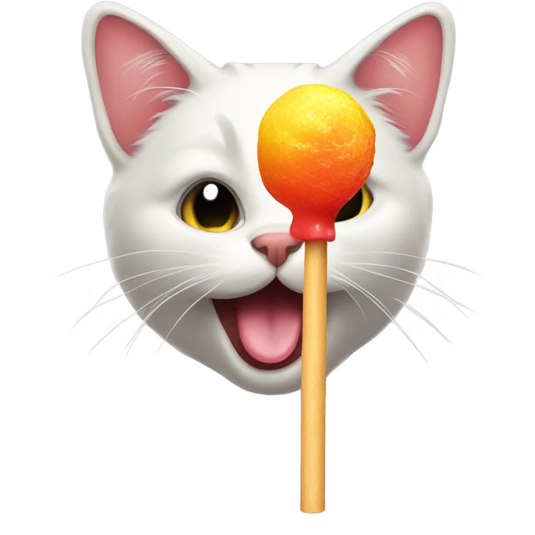 Cat licking lollipop  emoji