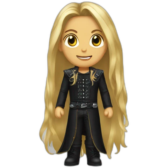 metal singer long hair black emoji