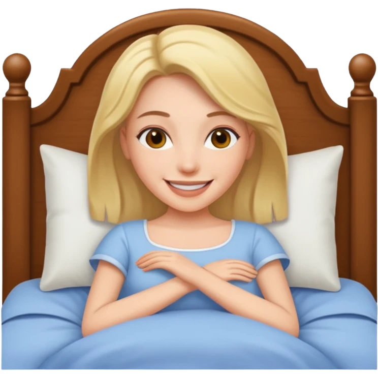 Creer emoji de une femme dans un lit heureuse  emoji