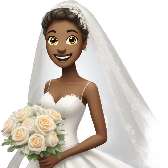 Young bride in the city emoji