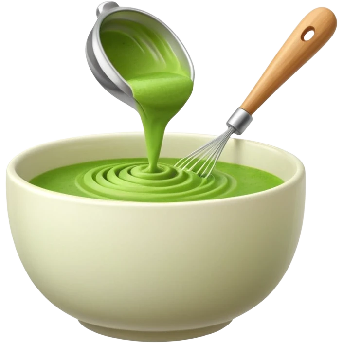 whisk with bowl of matcha emoji