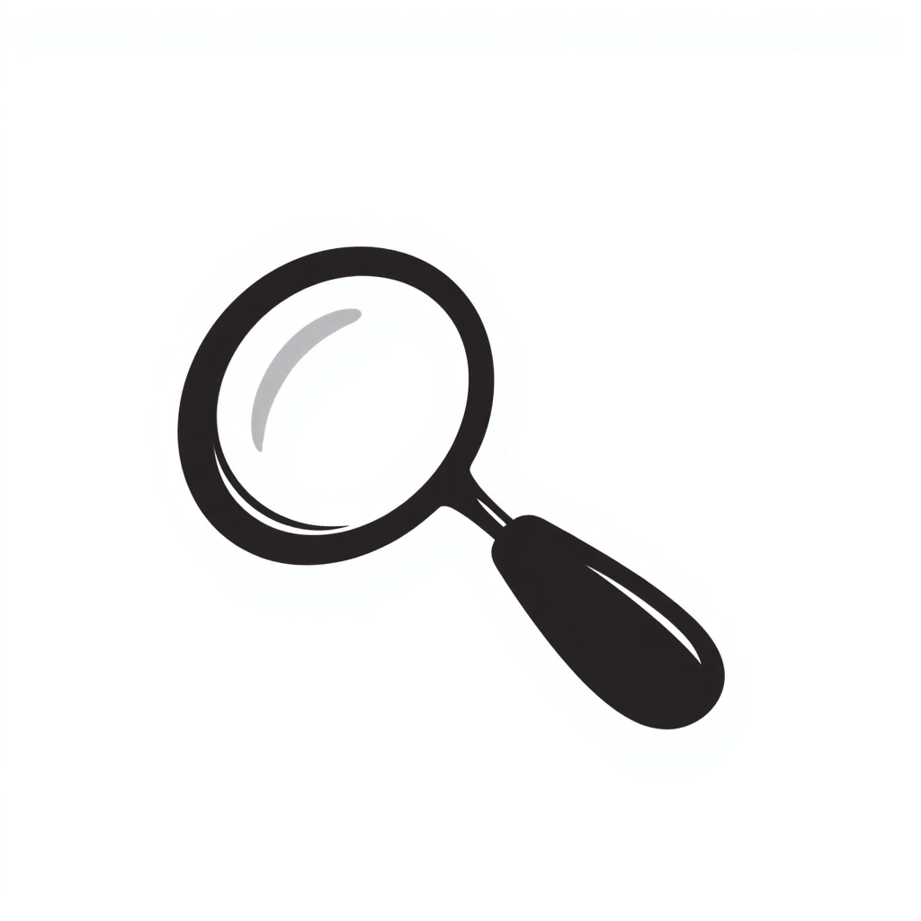 magnifier, hand drawn doodle style, sketchy, simple lines emoji