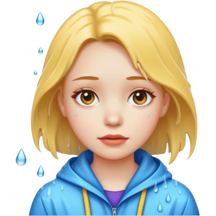 Uborka eső rá esik a lányra emoji