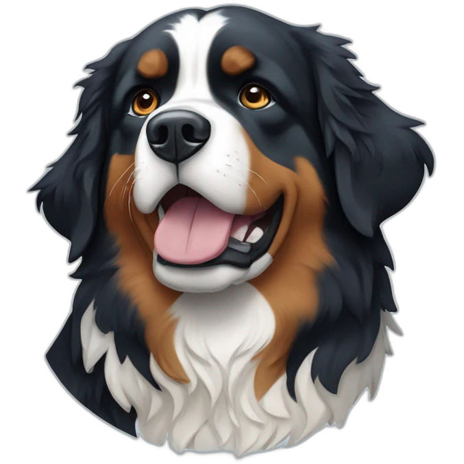 bernese mountain dog near a glacier emoji