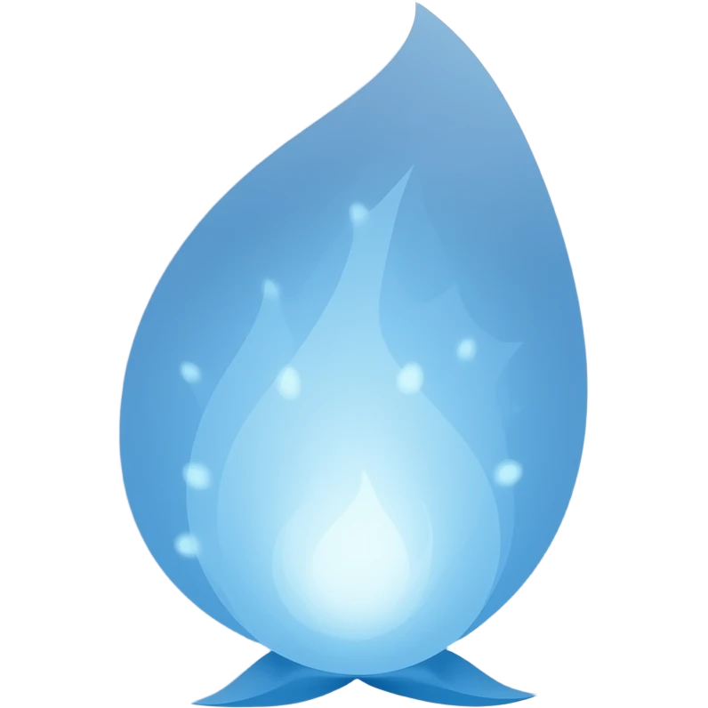 Fuego fatuo azul cian emoji