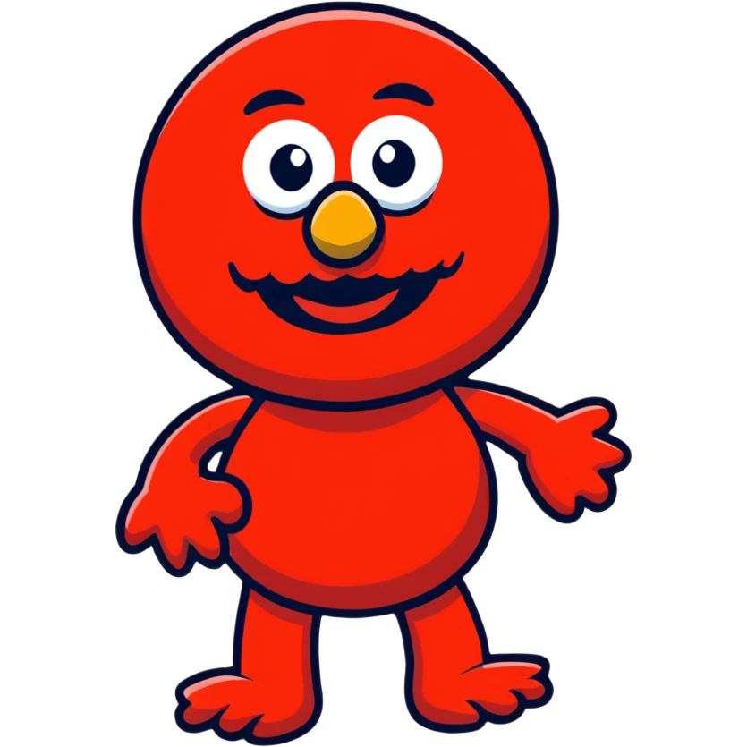 Elmo making a silly face emoji
