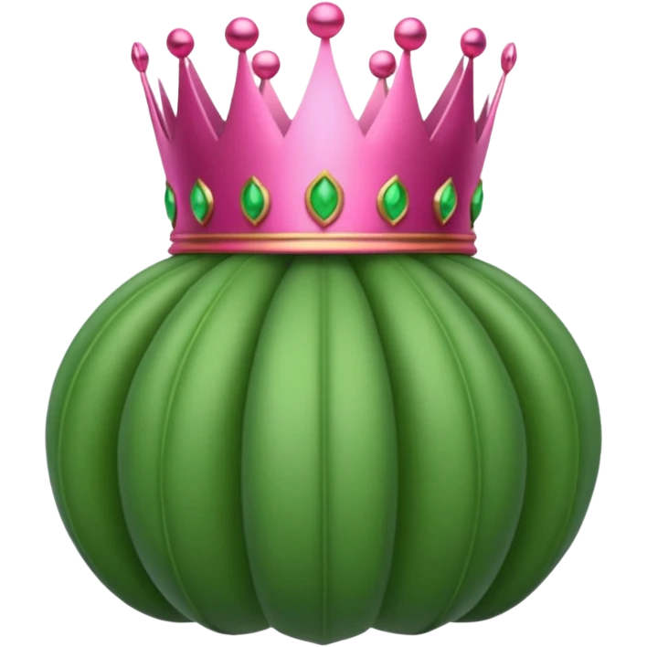 Green Opium pod with pink crown emoji