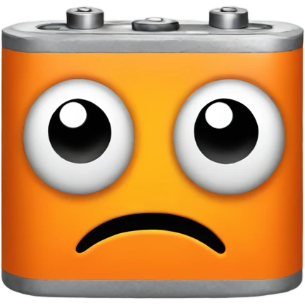 Orange battery feeling fear emoji