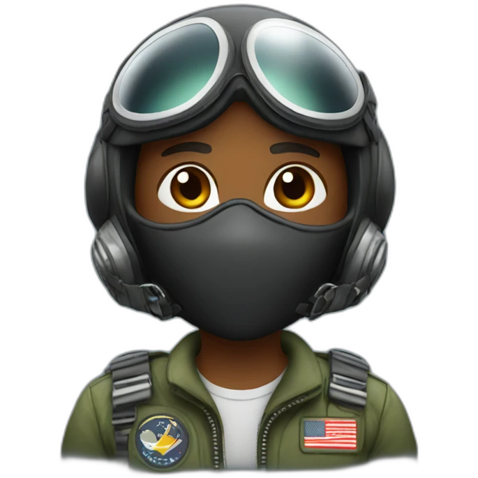black fighter pilot with mask emoji
