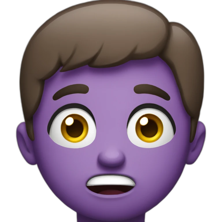 Shocked with a purple face but still laughing with tears from the eyes emoji