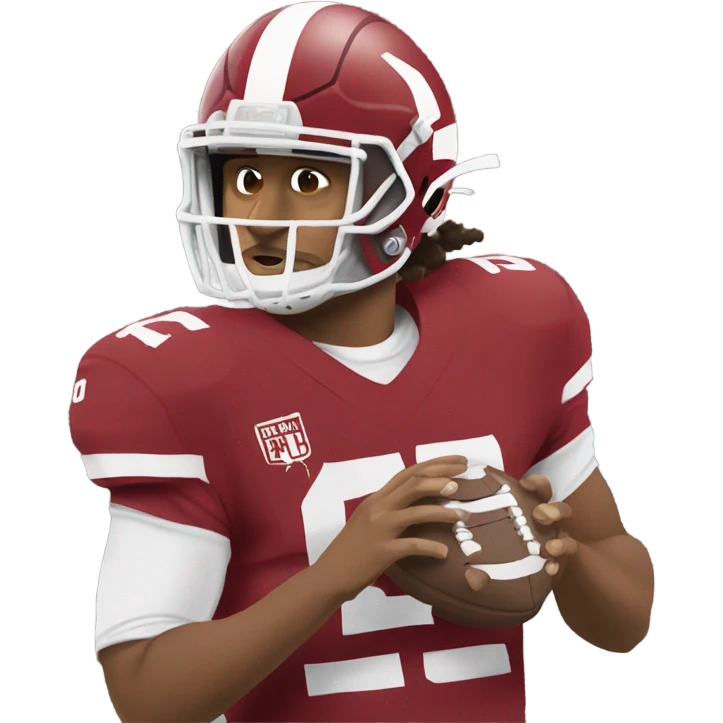 jalen hurts with a football emoji