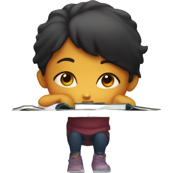 girl hiding under the desk emoji