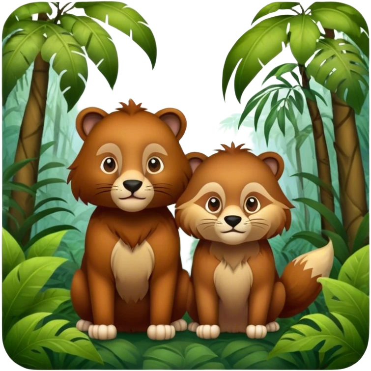 Animals in jungle emoji