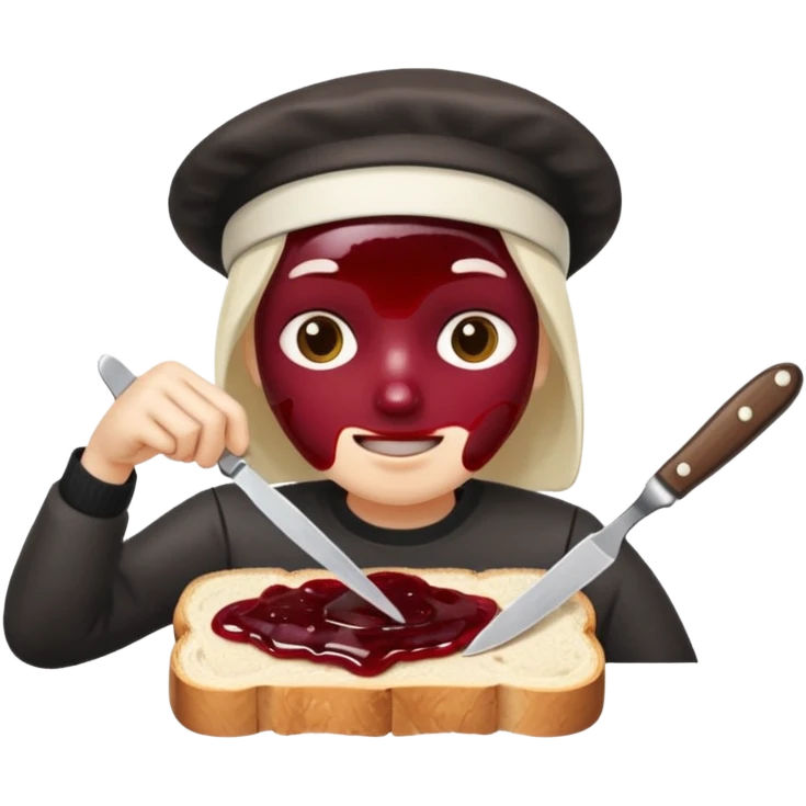 나이프로 식빵에 잼 바르기 emoji