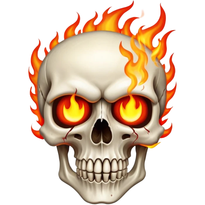Skull with flaming eyes  emoji