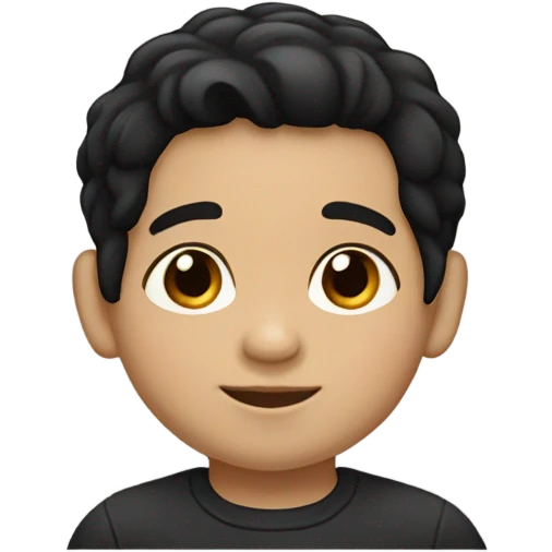 Hispanic toddler boy black hair and light pale skin emoji