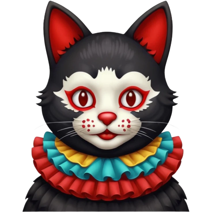 black cat clown emoji