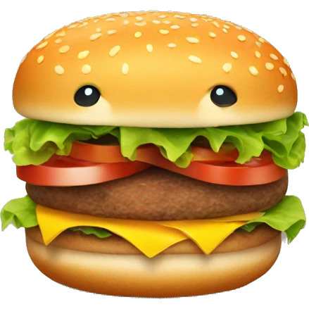 Smiling hamburger emoji