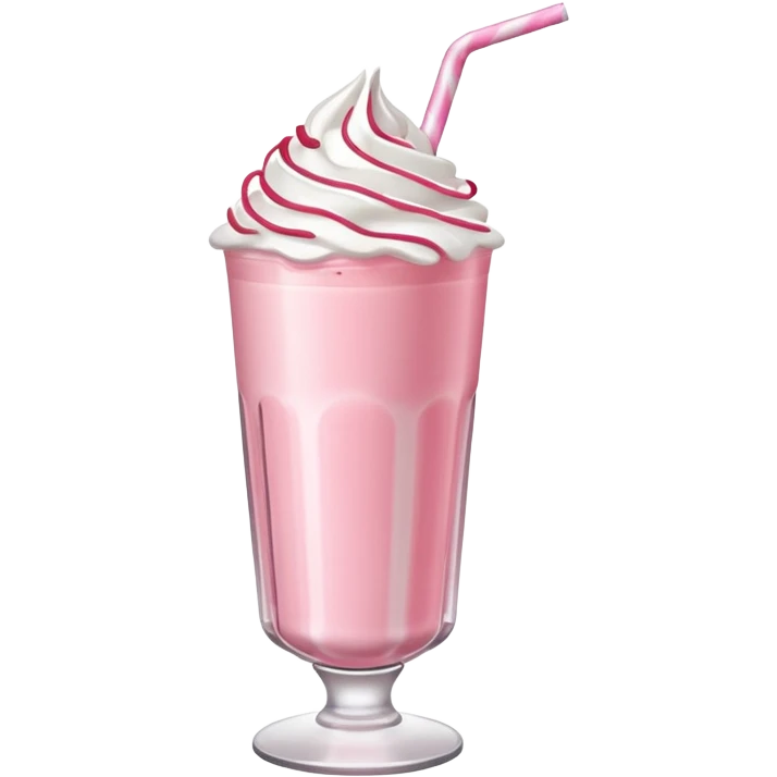 Strawberry milkshake with cream and strawberry syrup  emoji