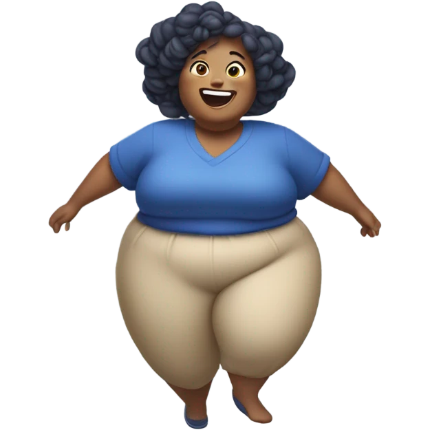 Blueberry fat woman rolling away emoji