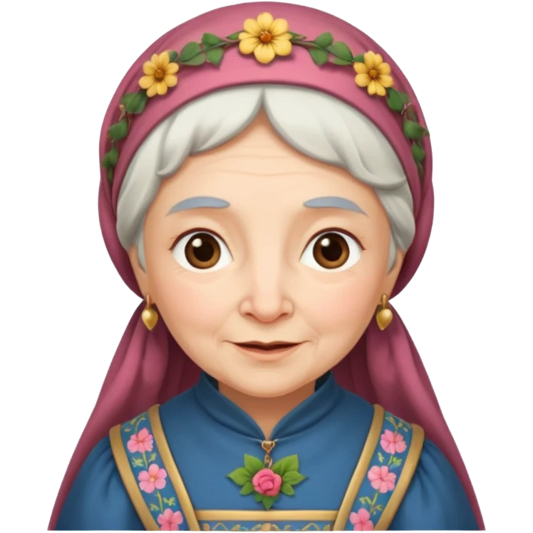 The kind and amiable grandmother in medieval fairy tales emoji