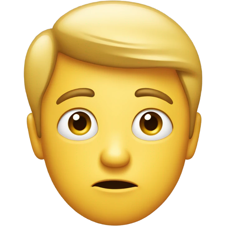 Create a emoji with the eyebrows going in like it’s confused with a frown emoji