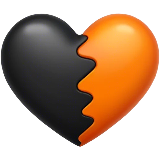 Black and orange heart emoji