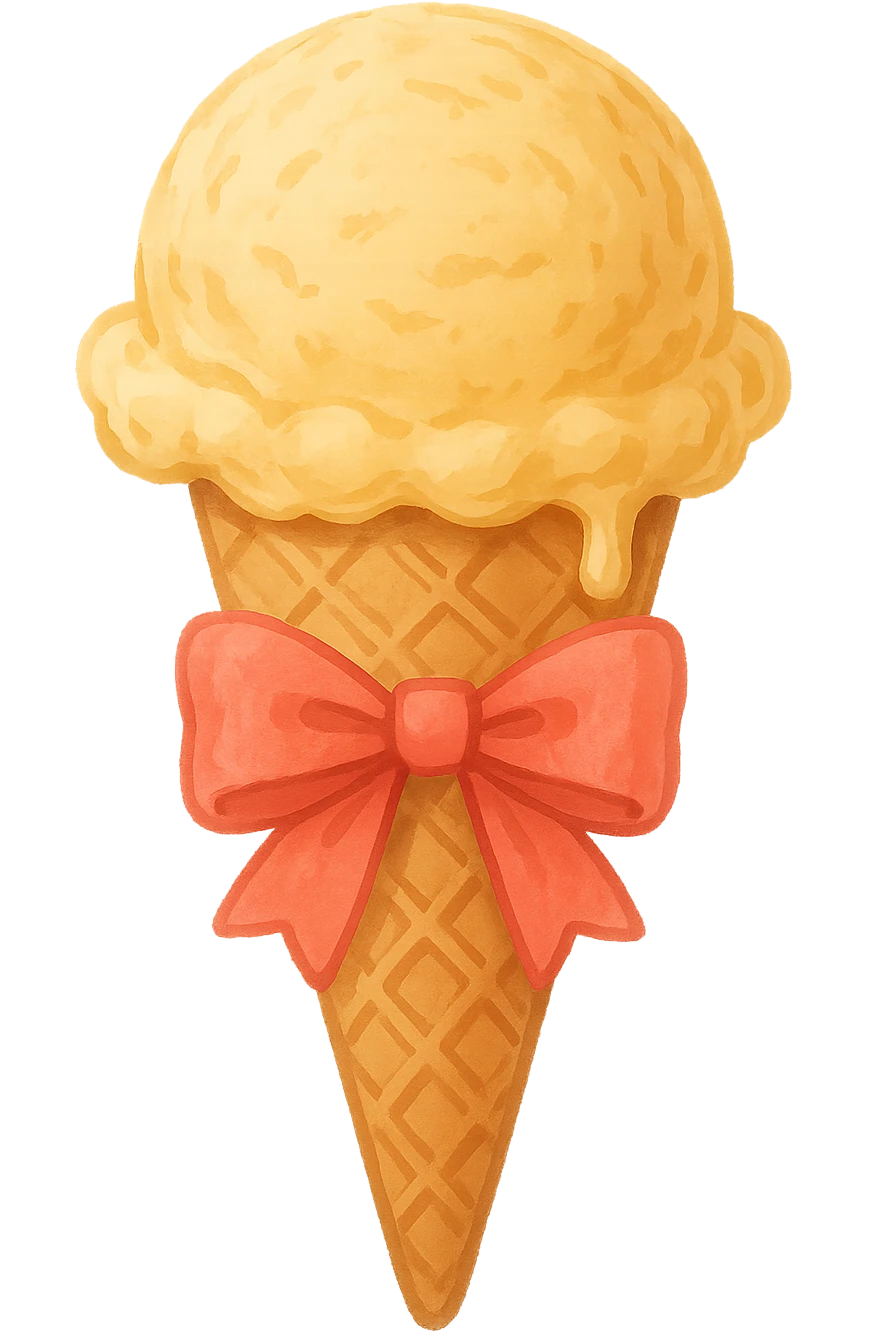  ice cream with bow , remove background emoji