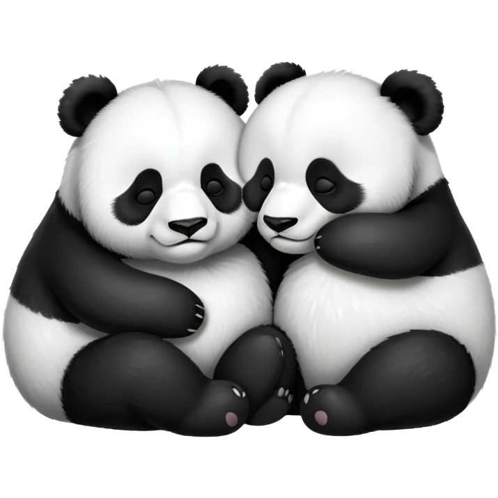 two sleepy pandas cuddling emoji